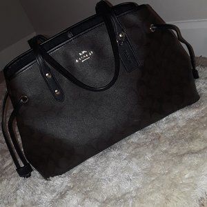 Coach Signature Drawstring Carryall Shoulder Bag
